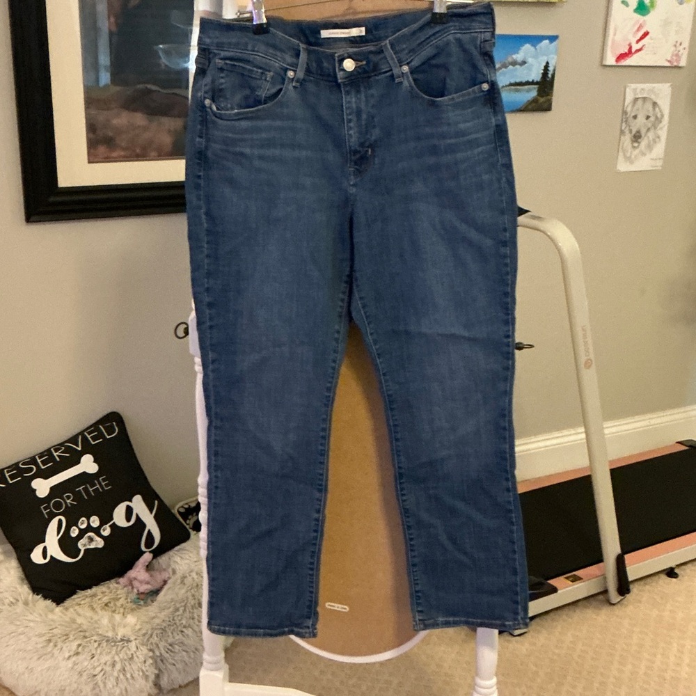 Levi's Dark Blue Denim Straight Leg Jeans